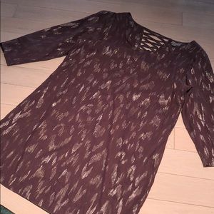 Ecote Purple and Metallic Silver Dress